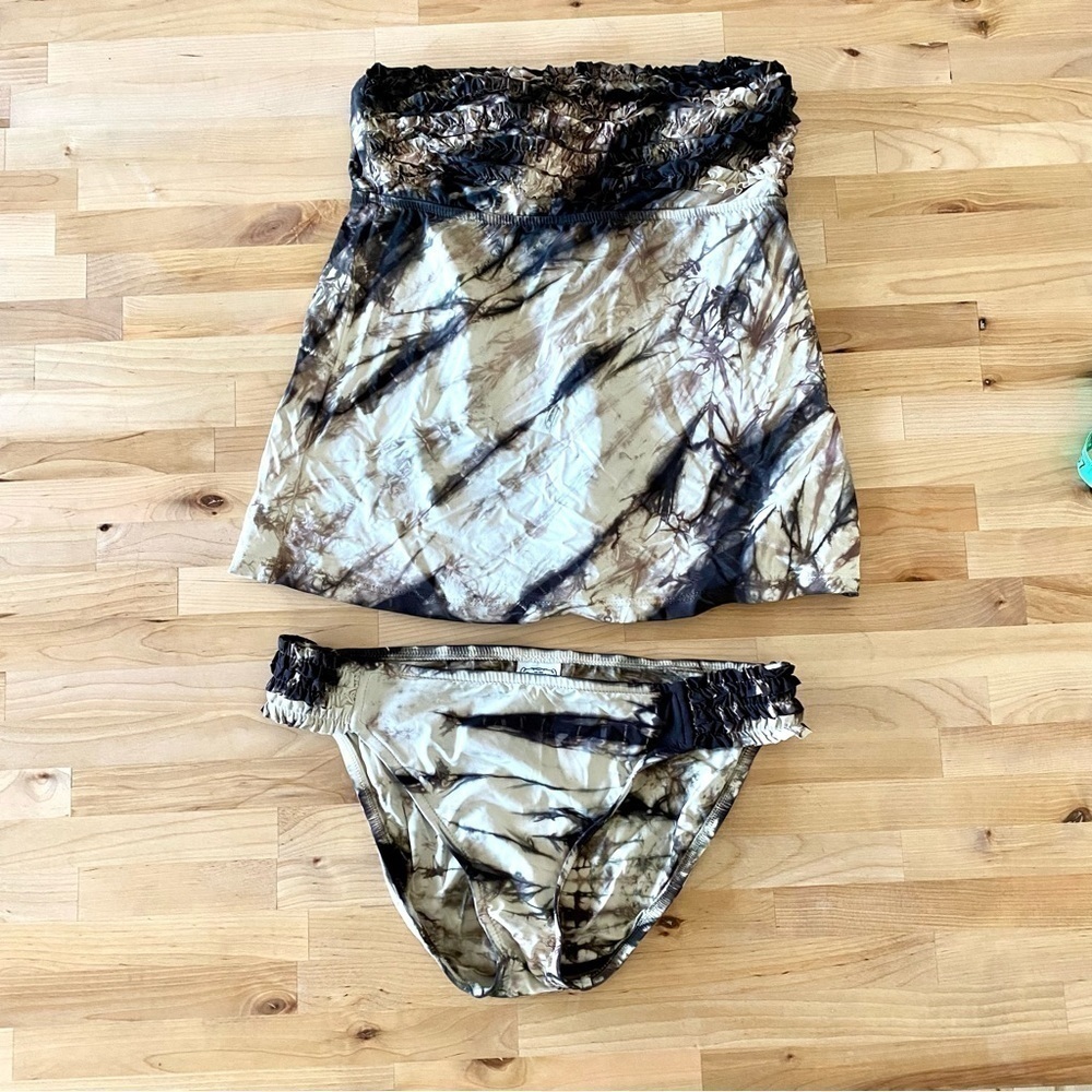LUCKY BRAND Tie Dye Bandeau Tankini Mixed Size Sm/Med